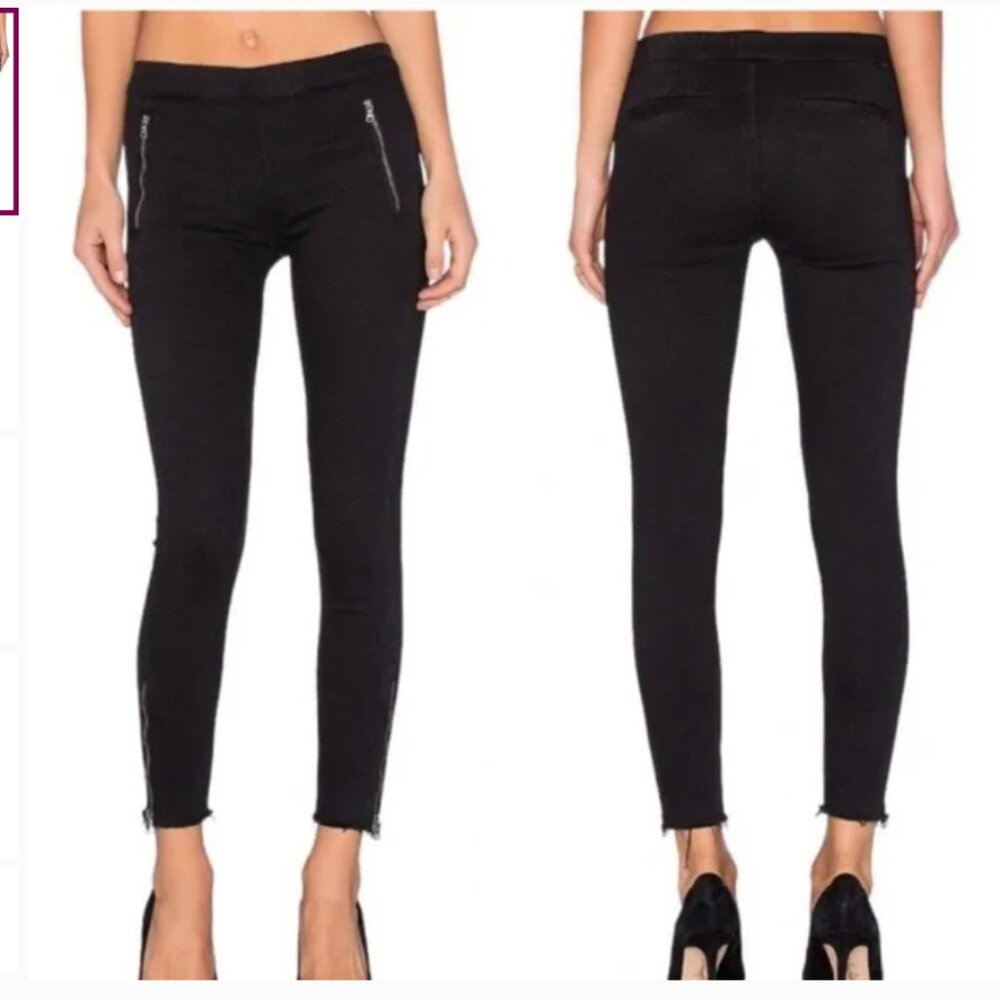 MOTHER the quickie looker ankle fray devil in the making wash 25 black skinny